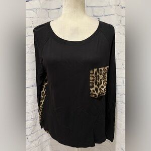 Venus Women’s Leopard Print And Black Top Size Medium